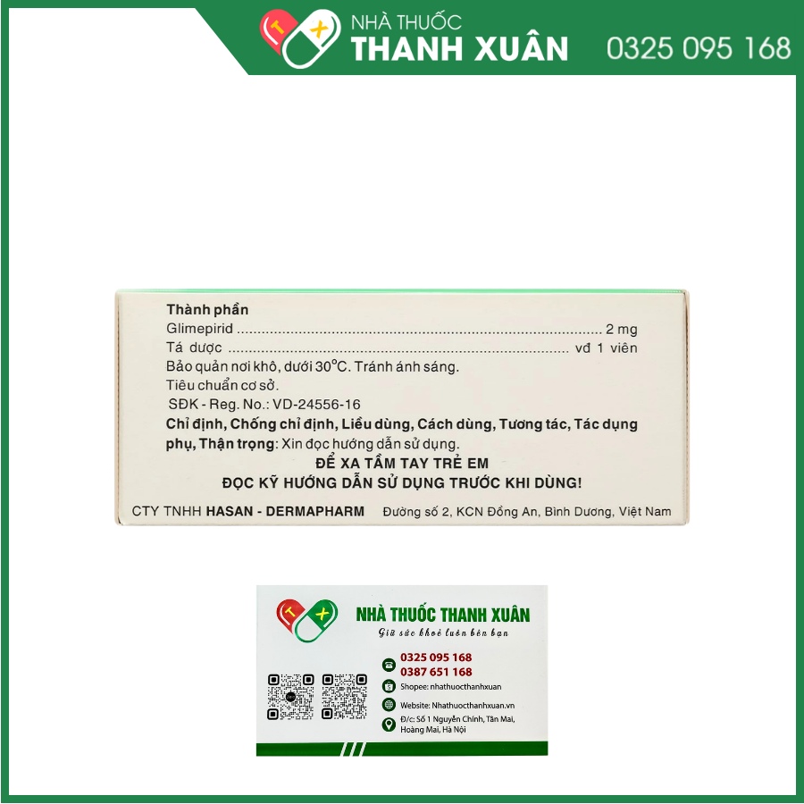 Miaryl 2mg điều trị đái tháo đường type 2