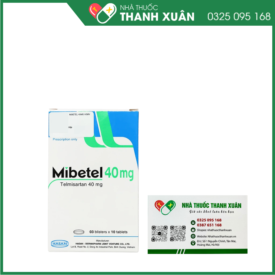 Mibetel 40mg điều trị tăng huyết áp