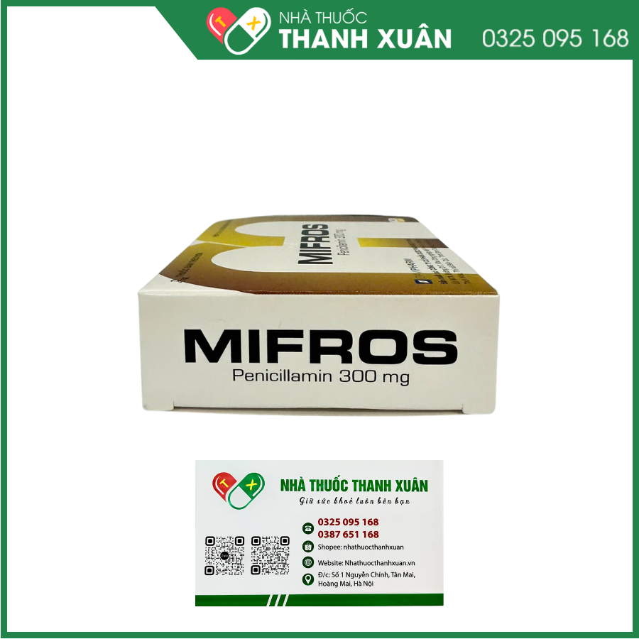 Thuốc Mifros 300mg Davipharm điều trị bệnh Wilson, bệnh cystin niệu, bệnh viêm khớp