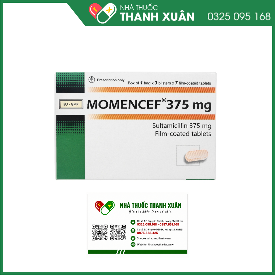Momencef 375mg trị nhiễm khuẩn hô hấp, đường niệu