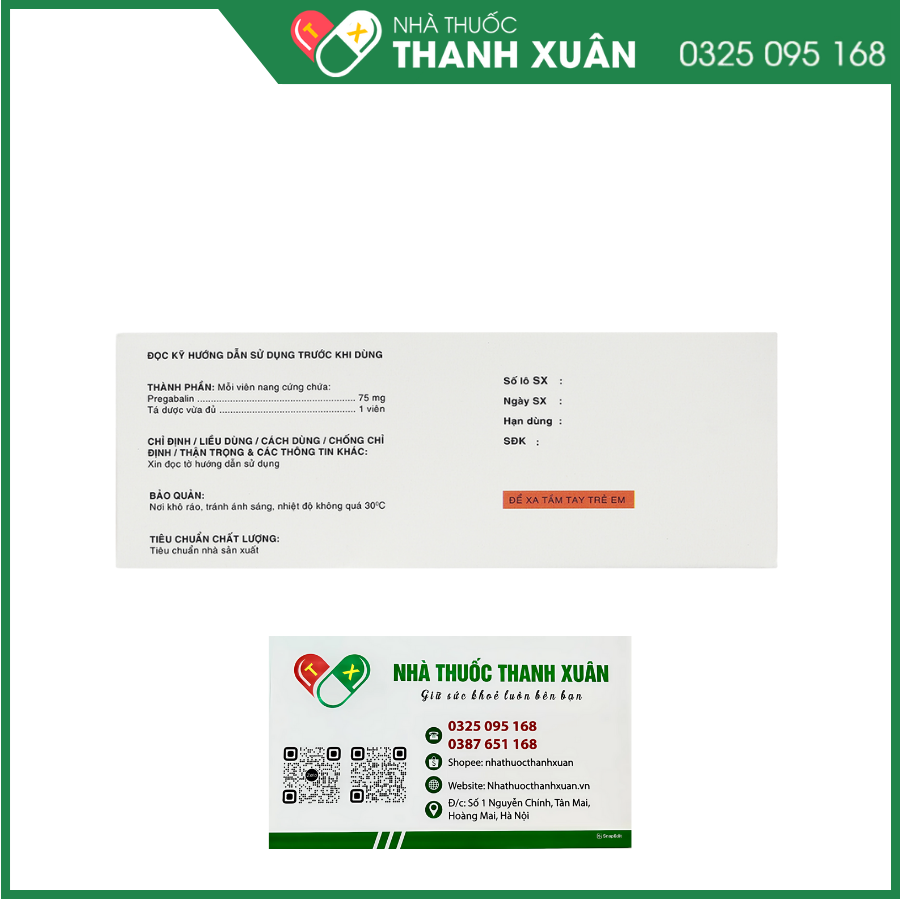 Thuốc Moritius 75mg điều trị động kinh, rối loạn lo âu