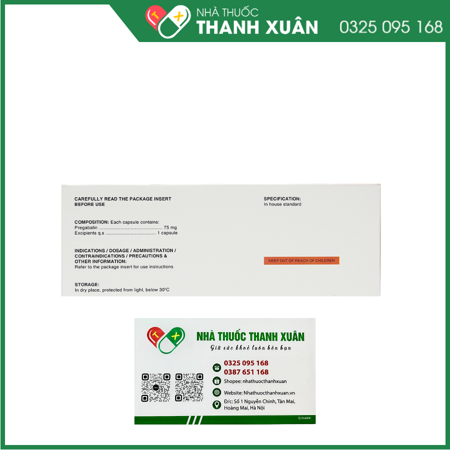 Thuốc Moritius 75mg điều trị động kinh, rối loạn lo âu