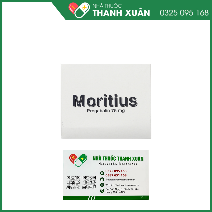 Thuốc Moritius 75mg điều trị động kinh, rối loạn lo âu