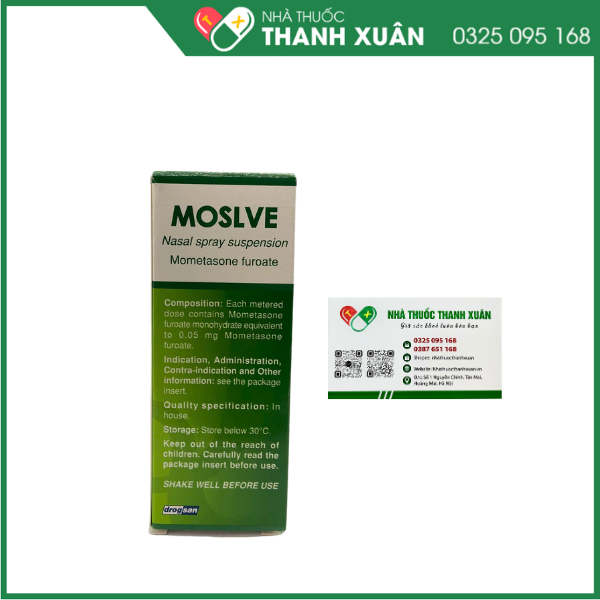 Hỗn dịch xịt mũi Moslve điều trị viêm mũi dị ứng, polyp mũi