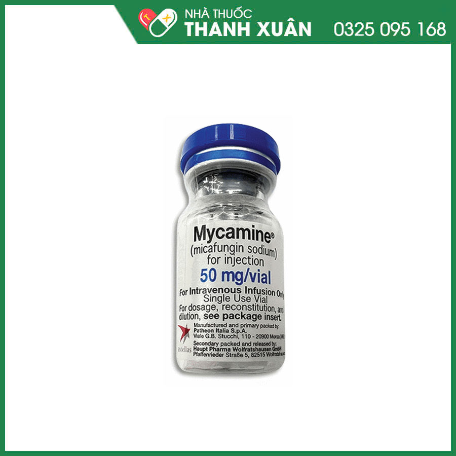 Mycamine for injection 50mg/vial thuốc điều trị hoặc điều trị dự phòng nhiễm bệnh nấm Candida