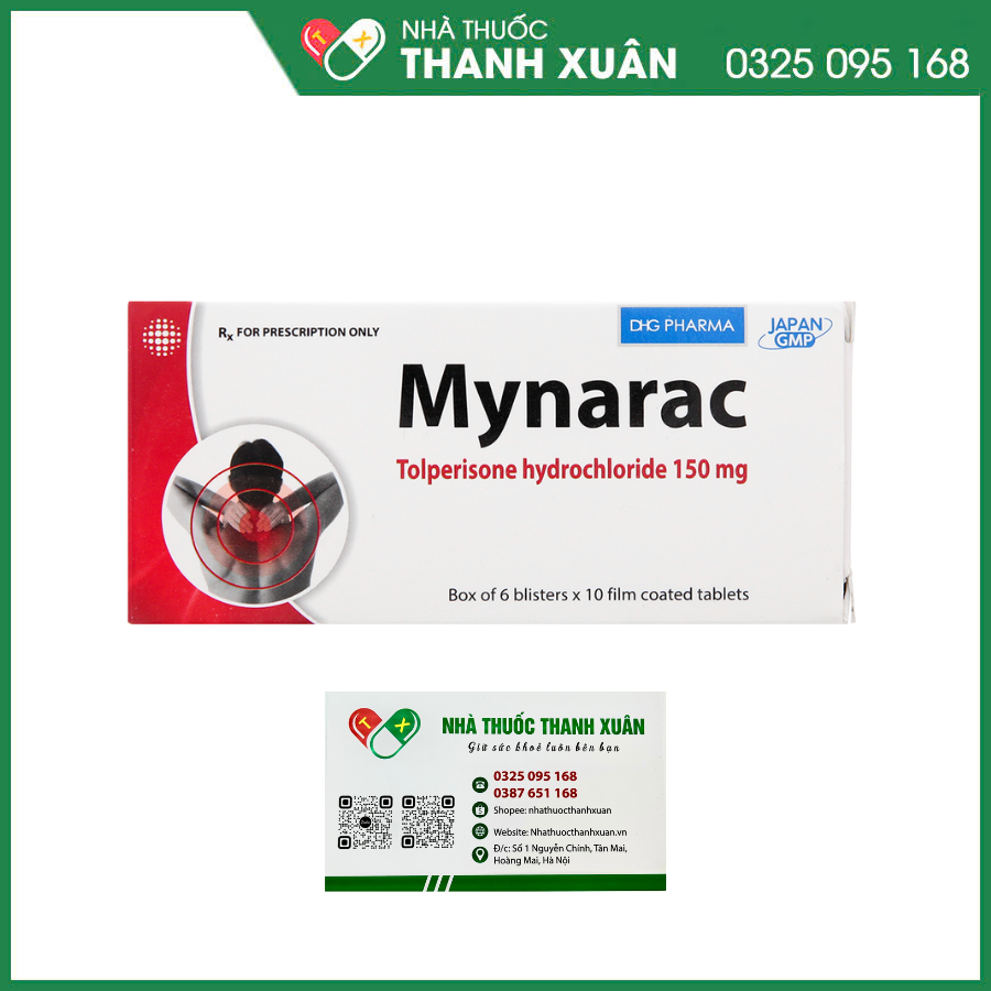 Mynarac 150mg điều trị triệu chứng co cứng cơ sau đột quỵ