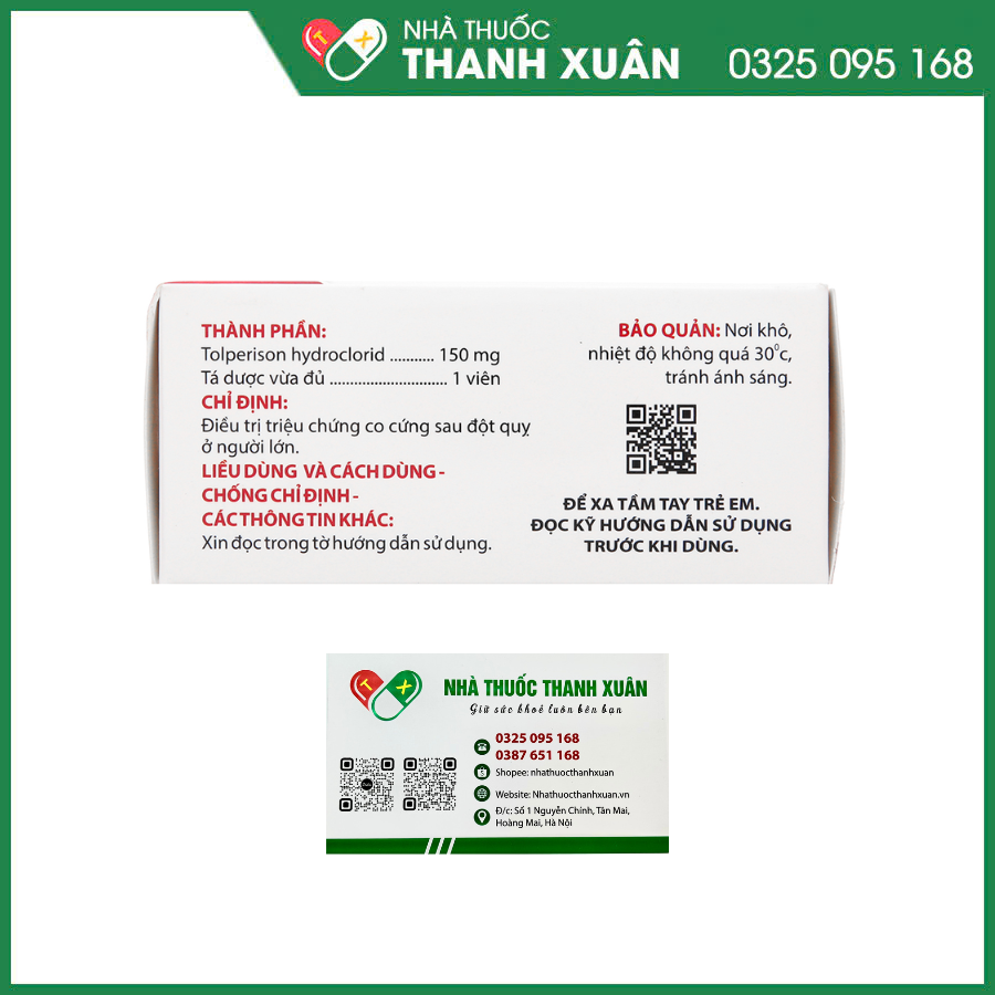 Mynarac 150mg điều trị triệu chứng co cứng cơ sau đột quỵ