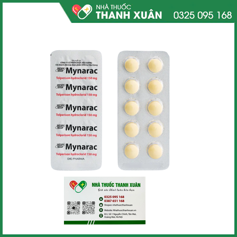 Mynarac 150mg điều trị triệu chứng co cứng cơ sau đột quỵ