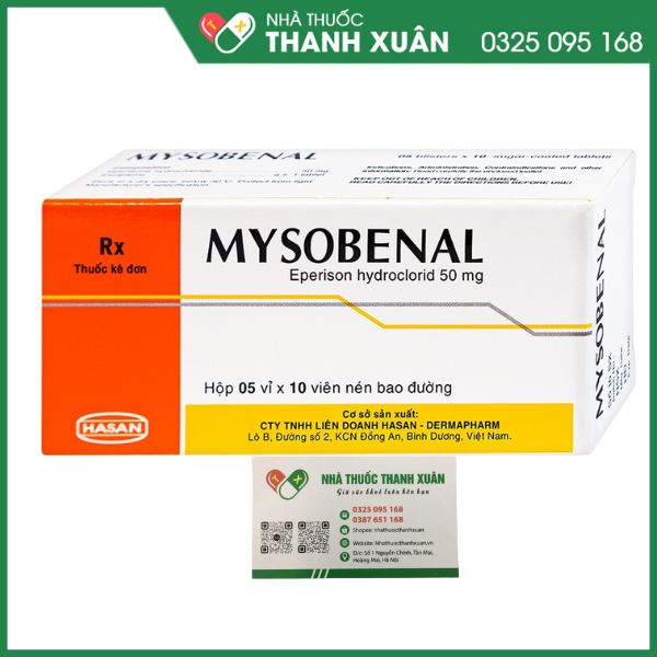 Viên bao đường Mysobenal điều trị chứng tăng trương lực cơ
