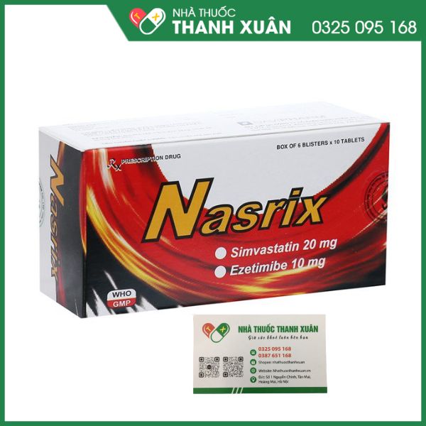 Nasrix trị rối loạn mỡ máu (6 vỉ x 10 viên)