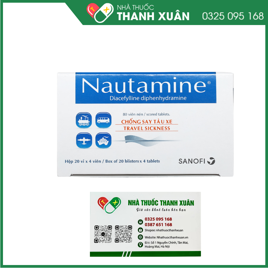 Nautamine phòng ngừa và điều trị say xe