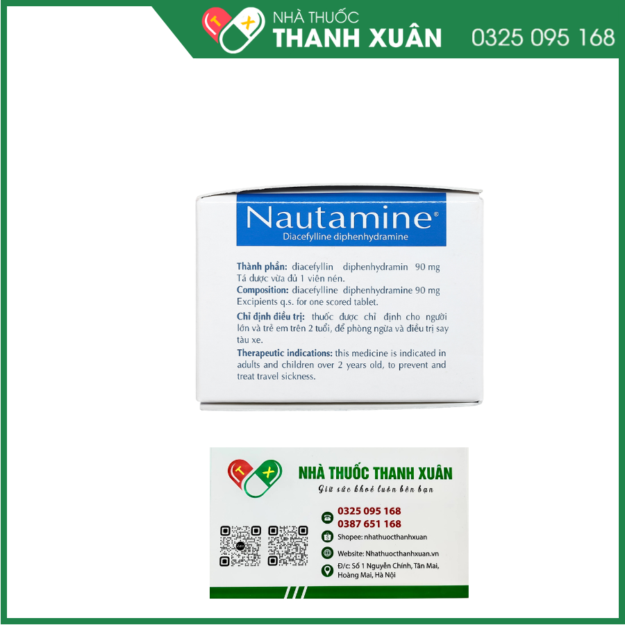 Nautamine phòng ngừa và điều trị say xe