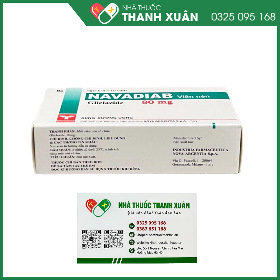 Navadiab 80 mg điều trị đái tháo đường type 2