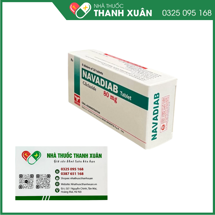Navadiab 80 mg điều trị đái tháo đường type 2