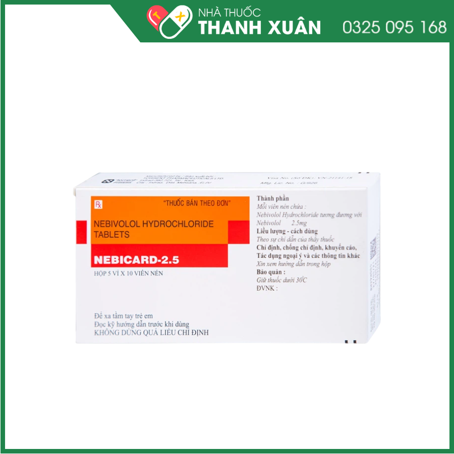 Nebicard-2.5 trị tăng huyết áp