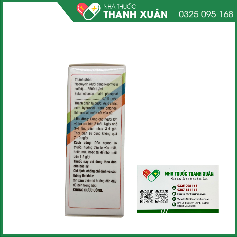 Thuốc nhỏ mắt, mũi, tai Neo-Beta điều trị viêm nhiễm mắt, mũi, tai