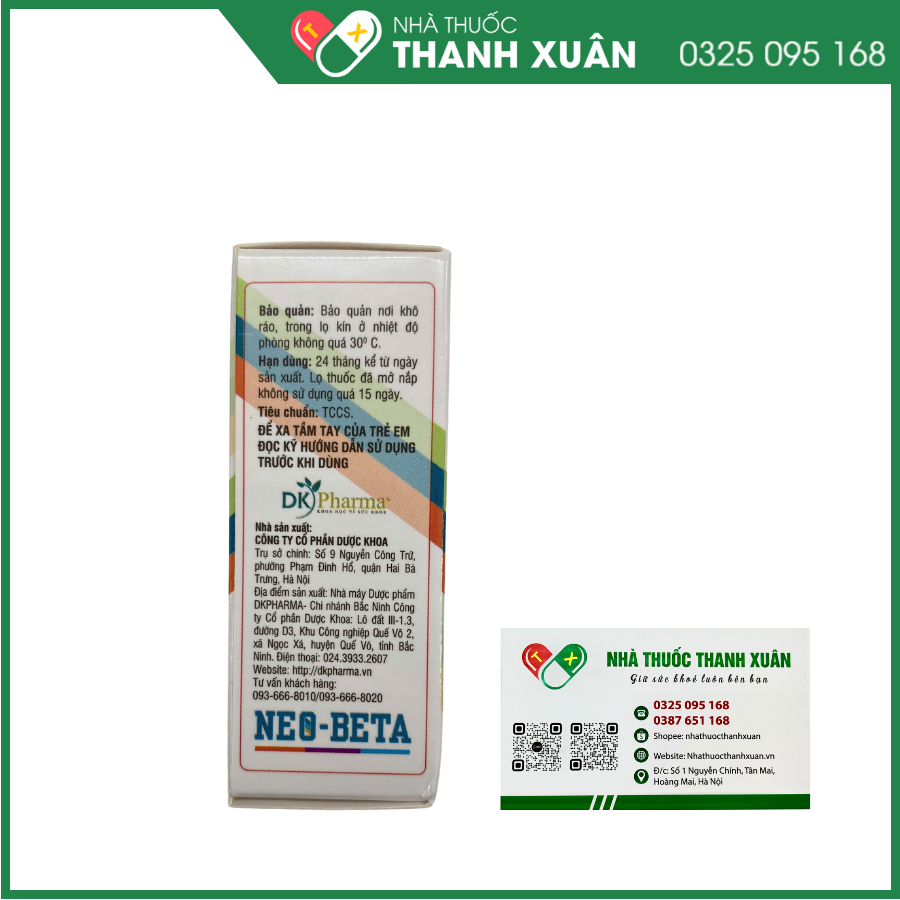 Thuốc nhỏ mắt, mũi, tai Neo-Beta điều trị viêm nhiễm mắt, mũi, tai