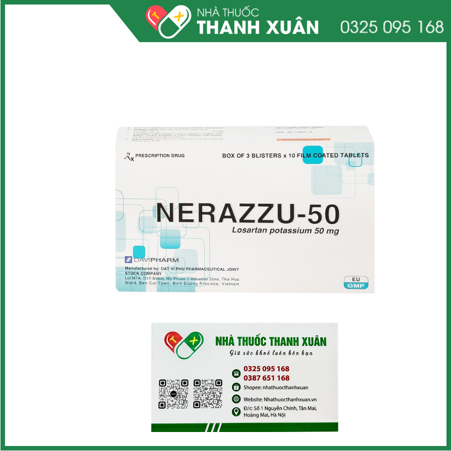 Nerazzu-50 điều trị tăng huyết áp