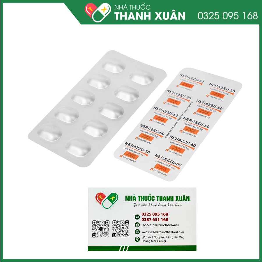 Nerazzu-50 điều trị tăng huyết áp