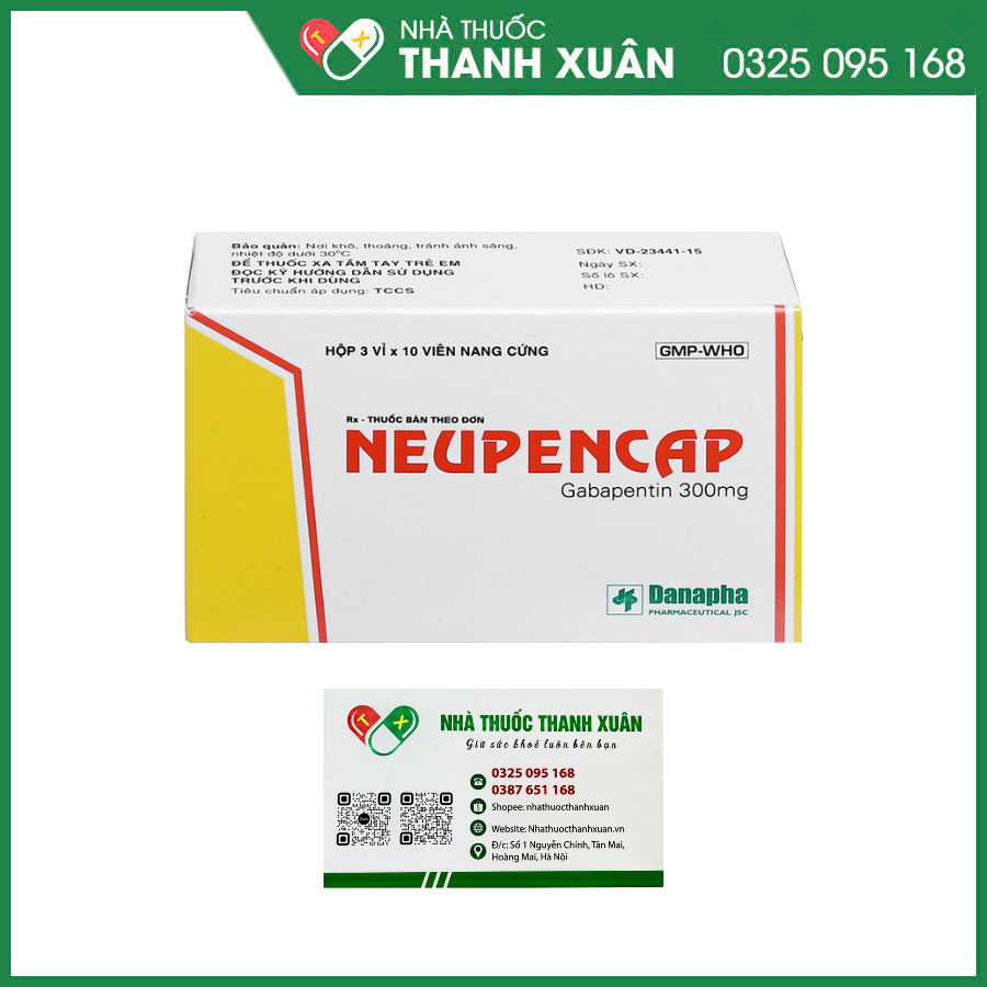 Neupencap 300mg trị động kinh, đau dây thần kinh