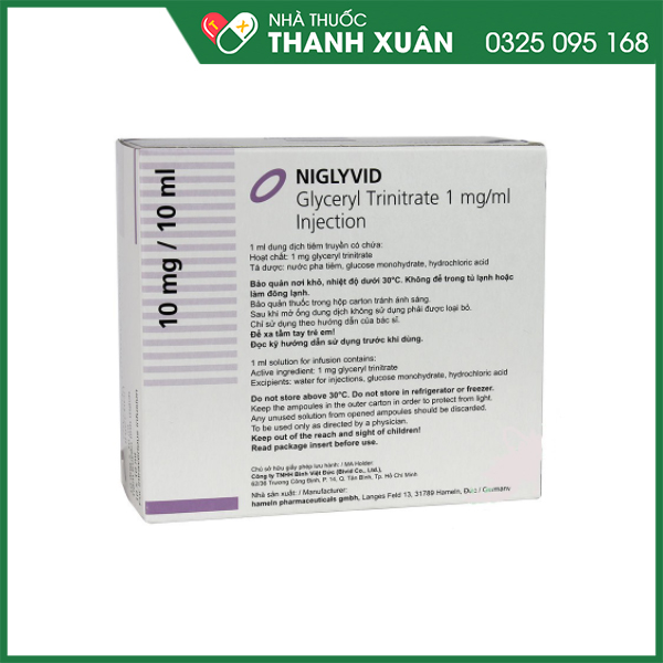 Niglyvid trị suy tim, đau thắt ngực