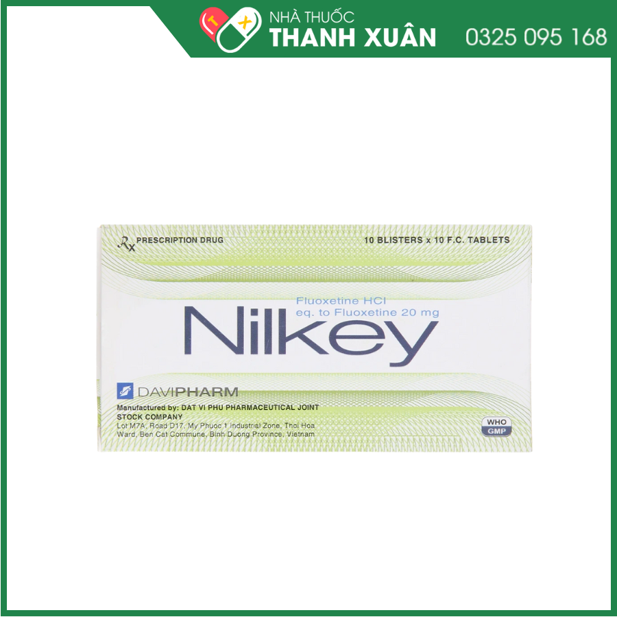 Viên nén Nilkey DaViPharm điều trị bệnh trầm cảm, hội chứng hoảng sợ