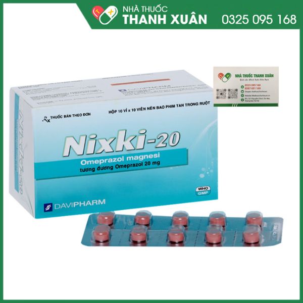 Nixki-20 - Điều trị các triệu chứng khó tiêu do tăng tiết acid