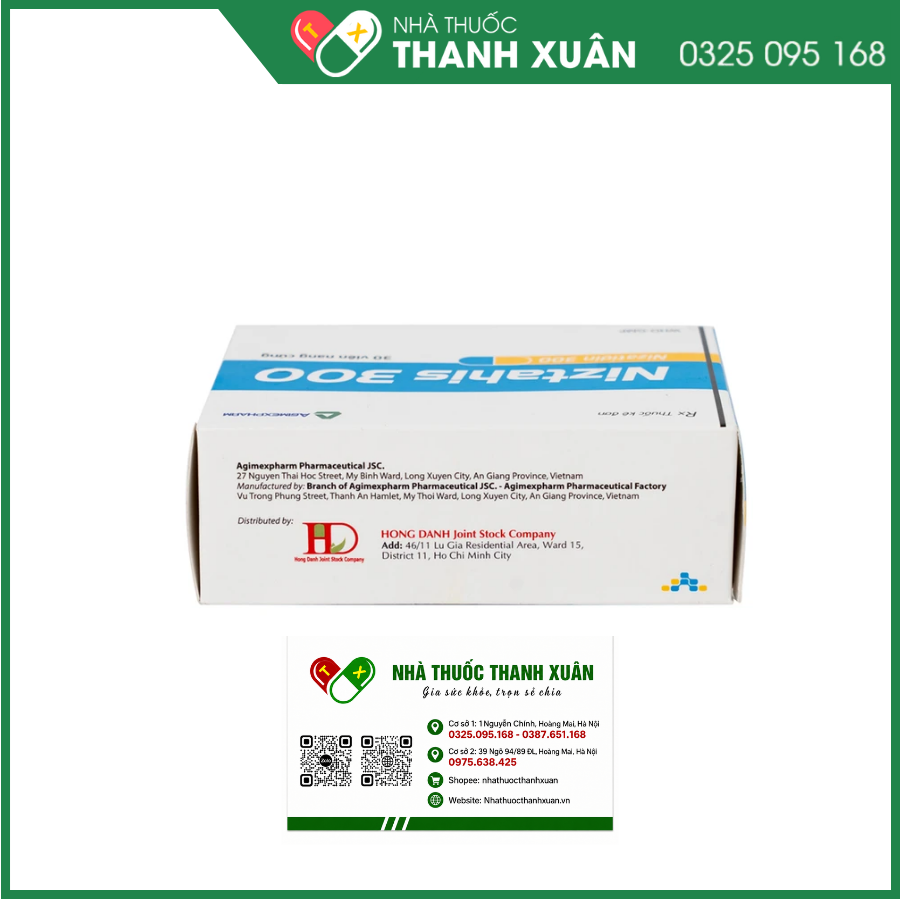 Niztahis 300 trị loét dạ dày, tá tràng, bệnh trào ngược dạ dày - thực quản