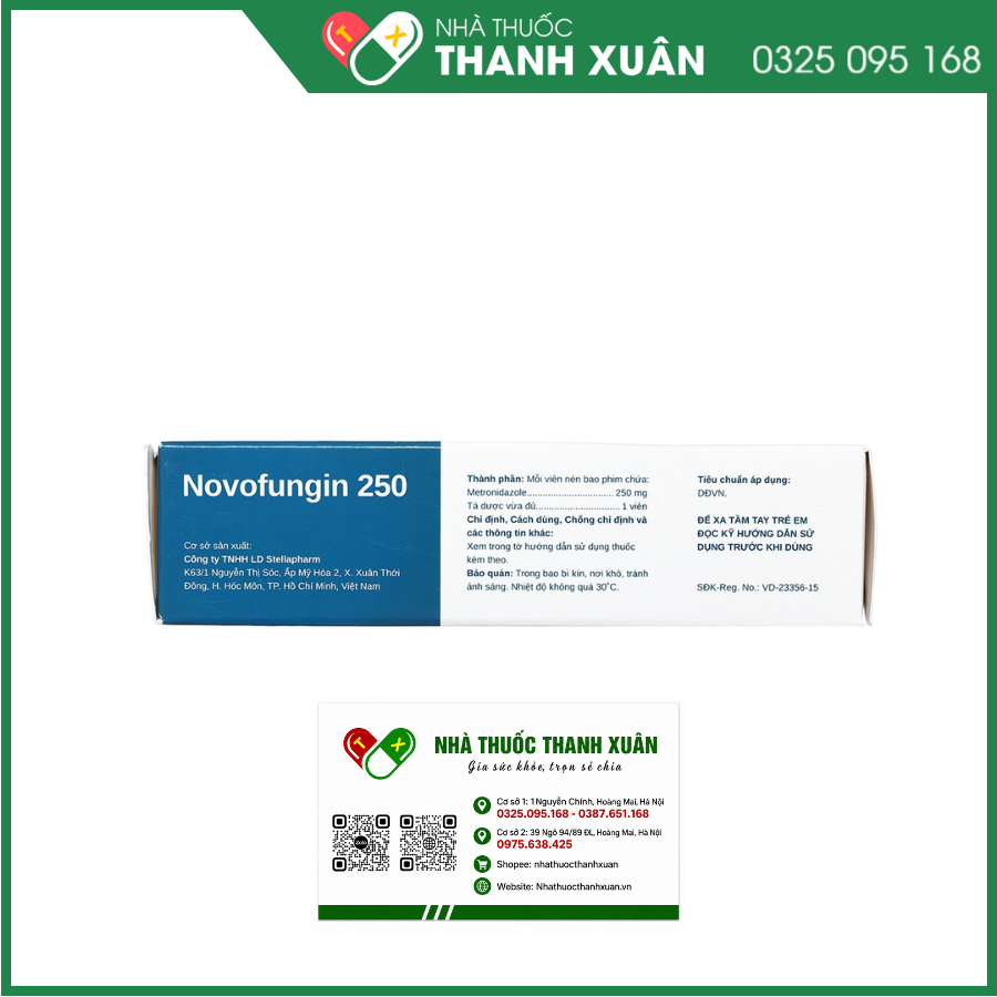 Thuốc Novofungin 250 Stella điều trị và phòng ngừa nhiễm khuẩn kỵ khí