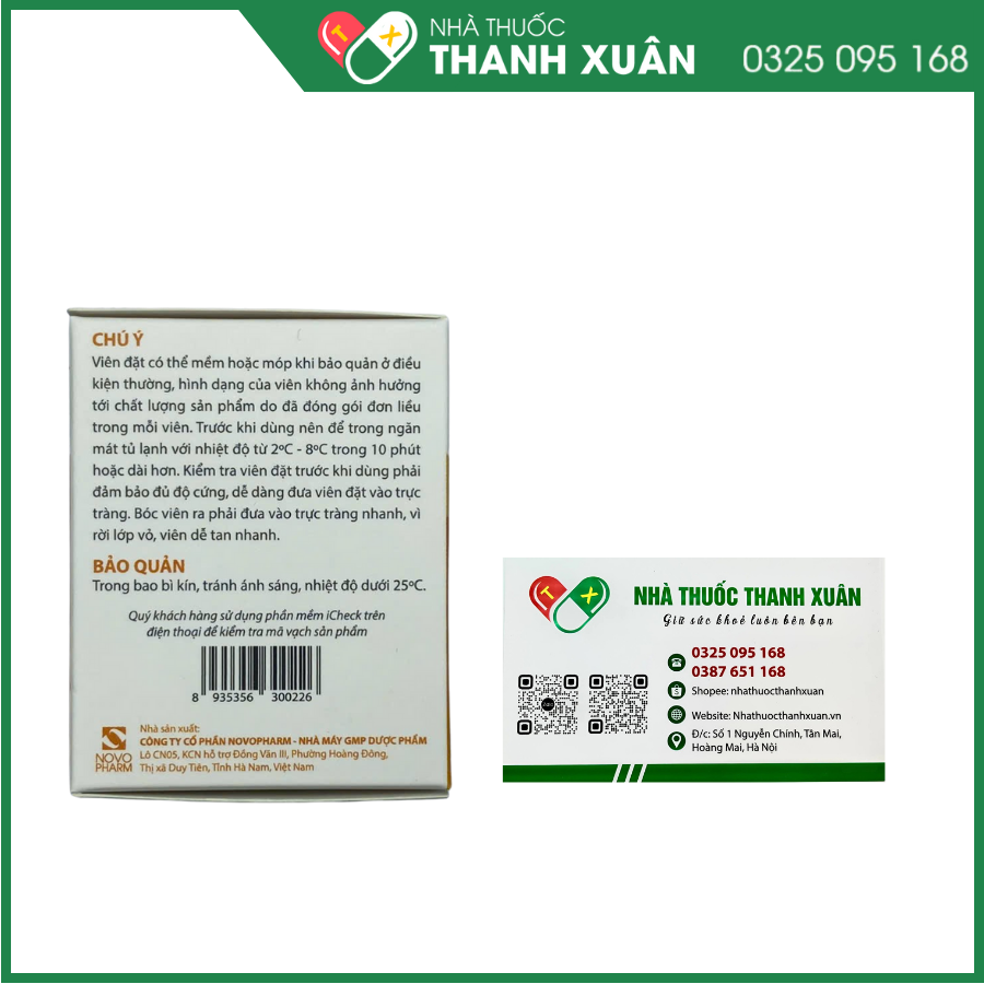 Viên đặt trĩ Novolax - Tăng sức bền thành mạch, làm co búi trĩ
