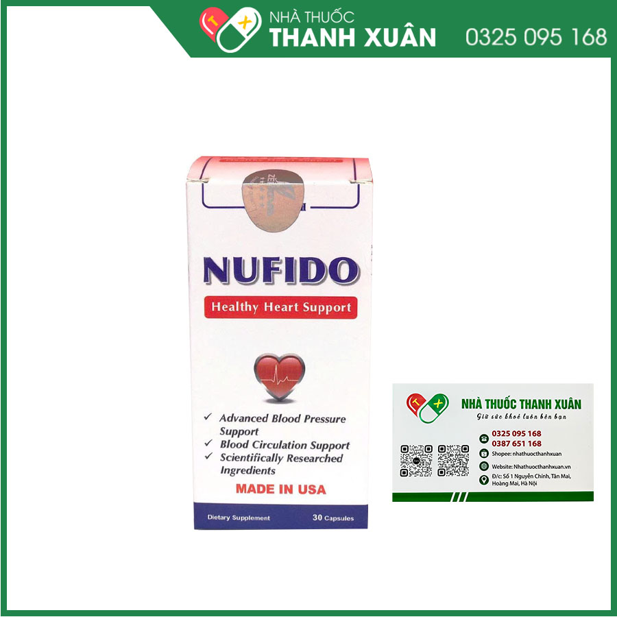 NUFIDO hỗ trợ tăng cường sức khỏe hệ tim mạch, làm bền thành mạch