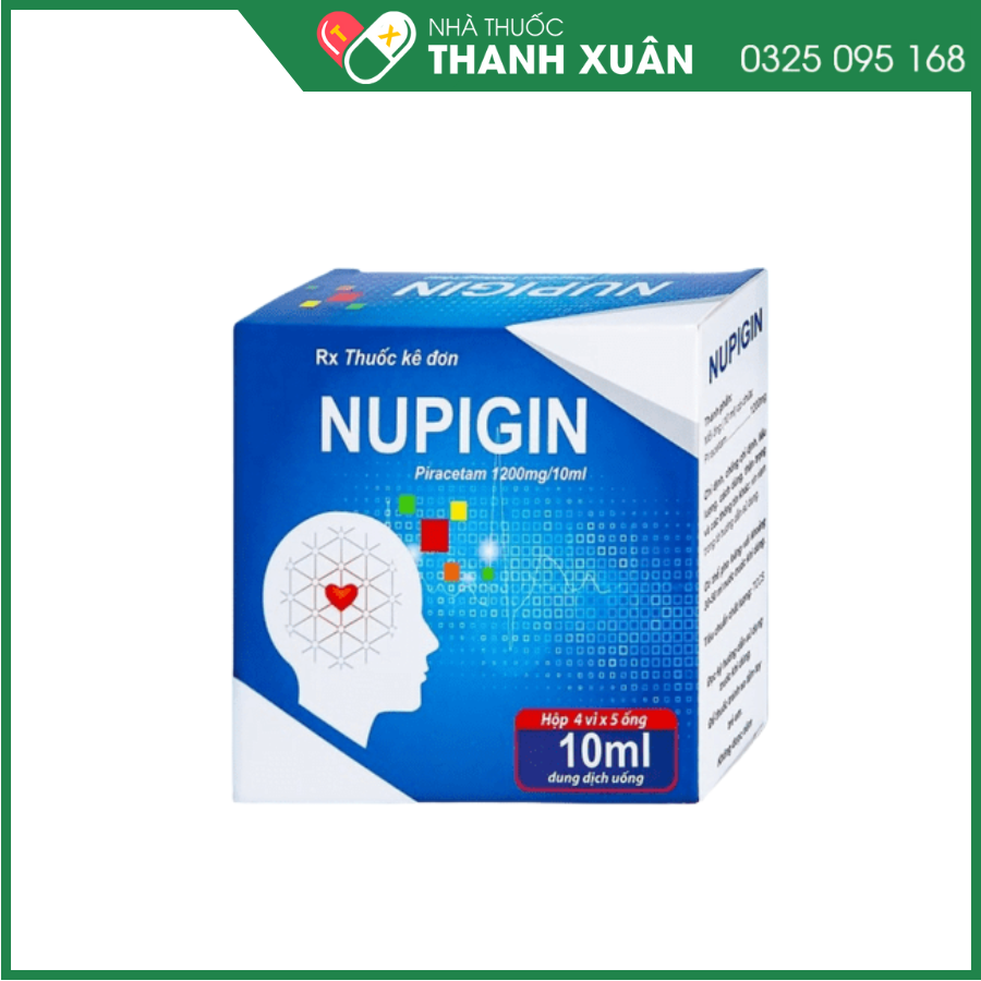 Nupigin 1200mg/10ml điều trị rung giật cơ vỏ não, thiếu máu não