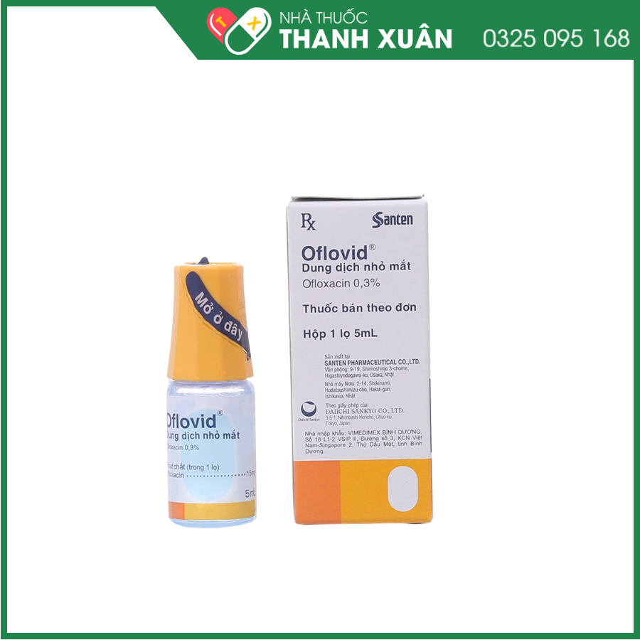 Dung dịch nhỏ mắt Oflovid 0.3% trị nhiễm khuẩn mắt