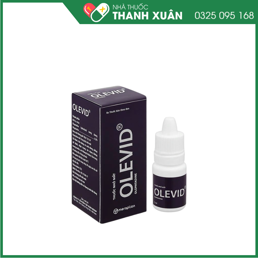 Dung dịch nhỏ mắt Olevid 0,2% điều trị triệu chứng ngứa mắt