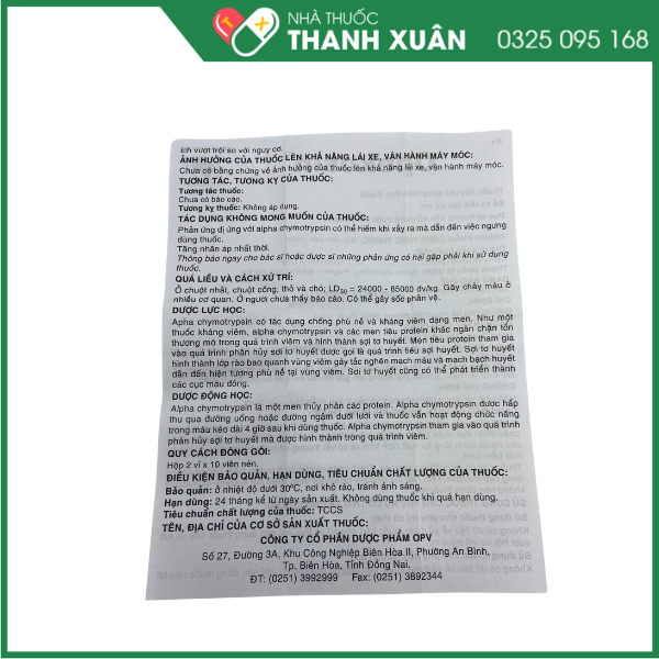 Opekosin điều trị phù nề sau chấn thương, phẫu thuật, bỏng