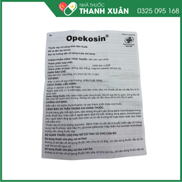 Opekosin điều trị phù nề sau chấn thương, phẫu thuật, bỏng