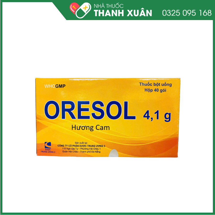 Thuốc bột uống Oresol 4,1 g phòng và điều trị mất nước và điện giải