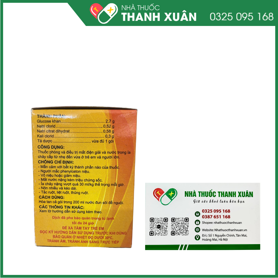 Thuốc bột uống Oresol 4,1 g phòng và điều trị mất nước và điện giải