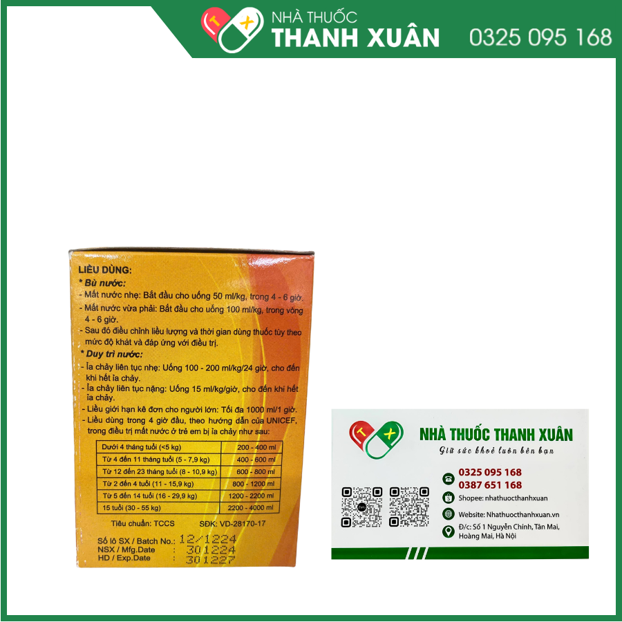 Thuốc bột uống Oresol 4,1 g phòng và điều trị mất nước và điện giải