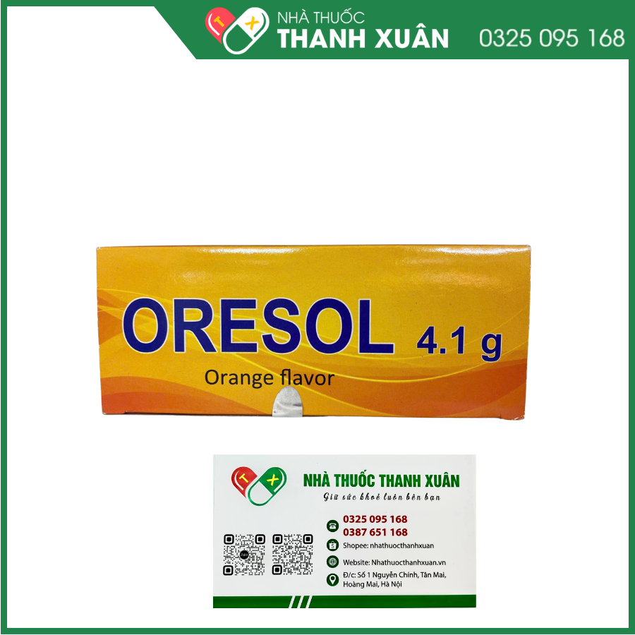 Thuốc bột uống Oresol 4,1 g phòng và điều trị mất nước và điện giải