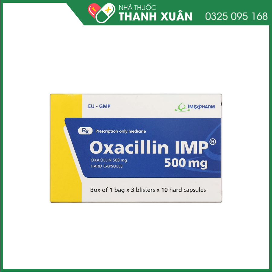 Oxacillin IMP 500mg điều trị nhiễm khuẩn