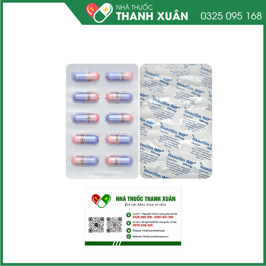 Oxacillin IMP 500mg điều trị nhiễm khuẩn