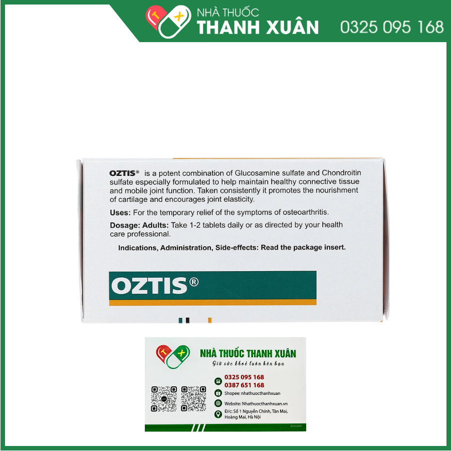 Oztis giảm triệu chứng viêm khớp gối nhẹ và trung bình