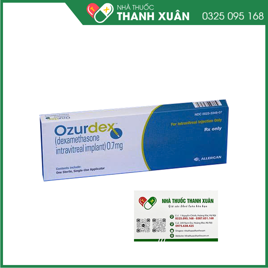 Ozurdex thuốc điều trị phù nề hoàng điểm do tiểu đường hoặc tắc nghẽn tĩnh mạch võng mạc