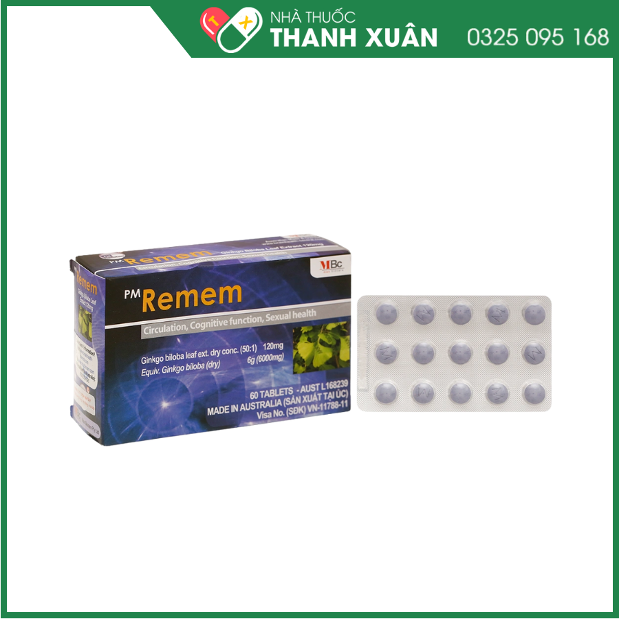 Phom Rem PM Remem tăng cường tuần hoàn não