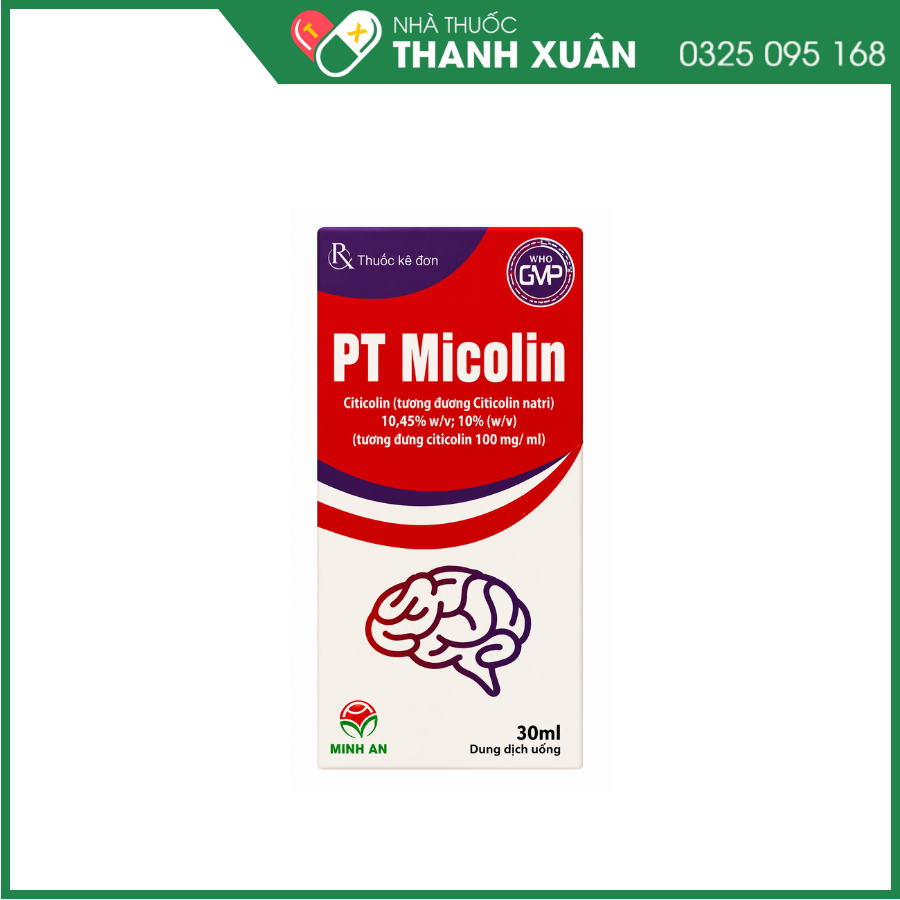 PT Micolin 100mg/ml điều trị rối loạn thần kinh và nhận thức liên quan đến đột quỵ, chấn thương đầu