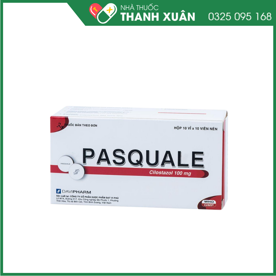 Viên nén Pasquale 100mg điều trị các triệu chứng thiếu máu cục bộ