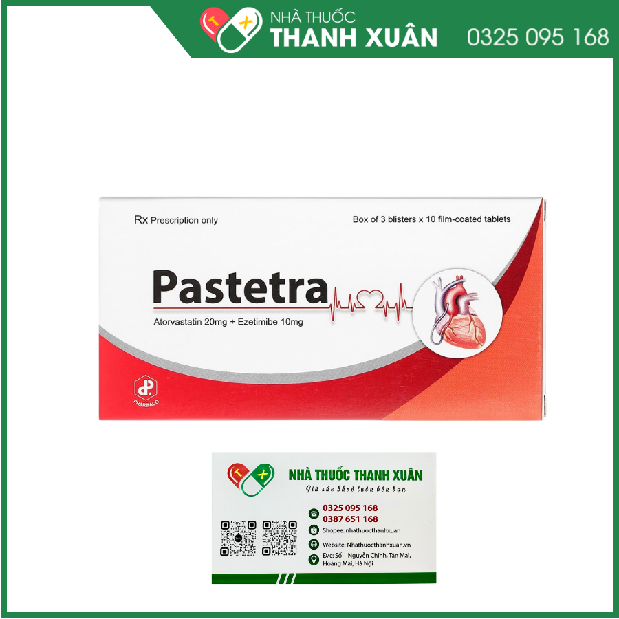 Pastatre phòng ngừa bệnh tim mạch, trị tăng cholesterol máu nguyên phát