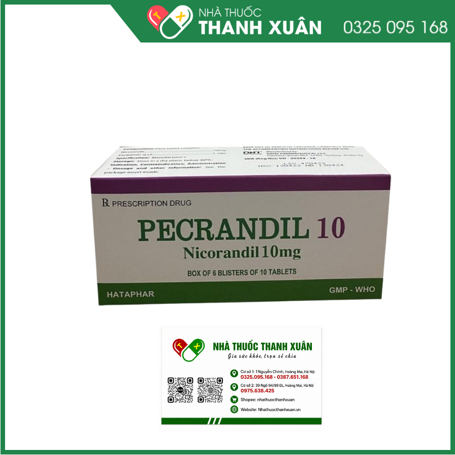 Pecrandil 10 phòng và điều trị lâu dài cơn đau thắt ngực ổn định