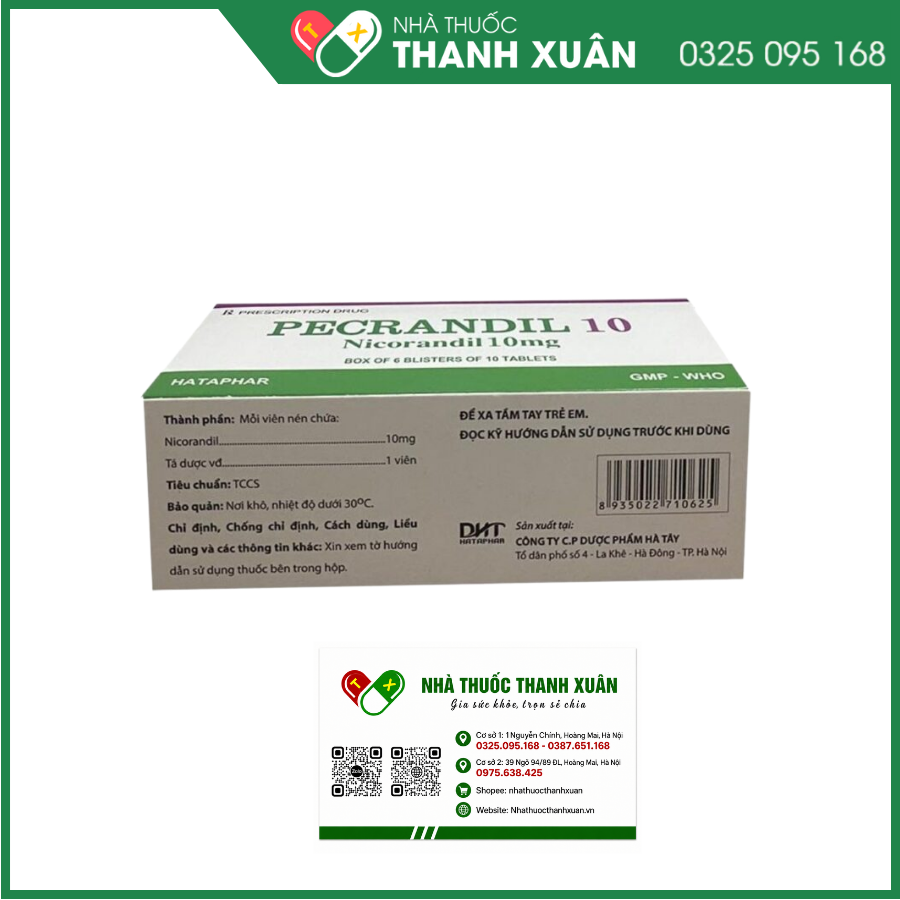Pecrandil 10 phòng và điều trị lâu dài cơn đau thắt ngực ổn định